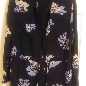 black flower print dress